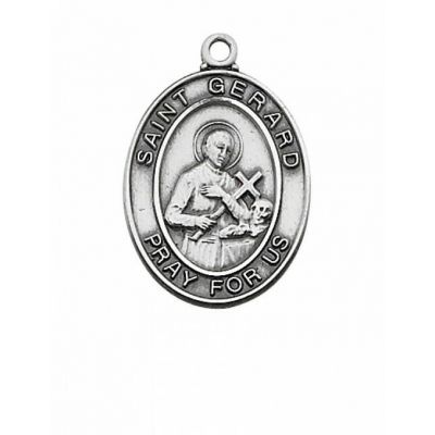 Sterling Silver Saint Gerard Medal w/18 Inch Rhodium /Red Gift Box - 735365231874 - L683GR