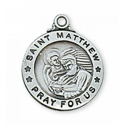 Sterling Silver Saint Matthew Evangelist 20 Inch Necklace Chain/Box - 735365462087 - L600MWE