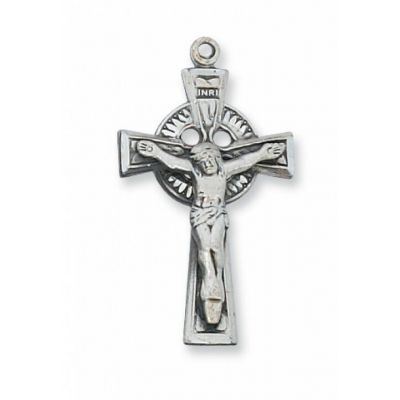 Sterling Silver Small 1-2/16 inch Crucifix 18 inch Necklace Chain - 735365431748 - L9029
