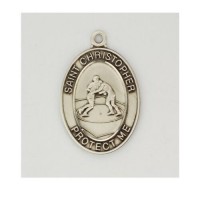 Sterling Silver Wrestling Medal 24 inch Chain & Gift Box