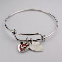 Youth Red Heart /Holy Spirit Faith Bangle Bracelet