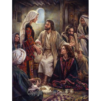 At Jesus  Feet - Canvas Giclee Christian Art Print by Nathan Greene -  - AG2022L