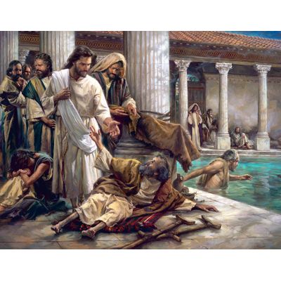 At the Pool of Bethesda - Studio Canvas Giclee Christian Art Print -  - AG2029L