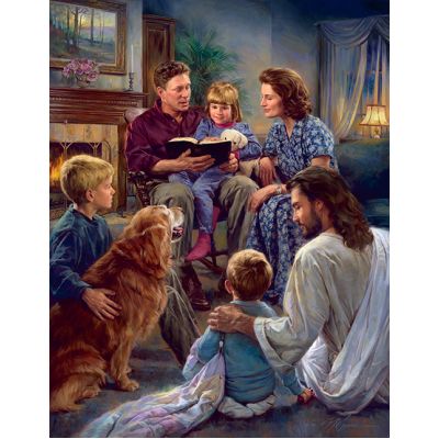 Family Worship - Studio Canvas Giclee Christian Art Print -  - AG2010L