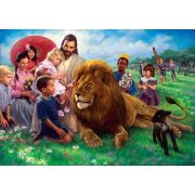 The Lion and the Lamb - Studio Canvas Giclee or Art Print