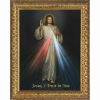 Divine Mercy Canvas - Ornate Gold Framed Wall Art Divine Mercy Canvas - Ornate Gold Framed Wall Art