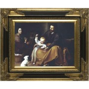 Holy Family w/Bird by Murillo Canvas Black & Gold Museum Wall Art Holy Family w/Bird by Murillo Canvas Black & Gold Museum Wall Art