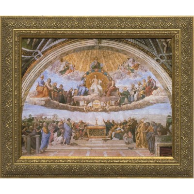 Disputation of the Holy Eucharist Canvas - Standard Gold Framed Art - - NWC-766-5 Disputation of the Holy Eucharist Canvas - Standard Gold Framed Art - - NWC-766-5
