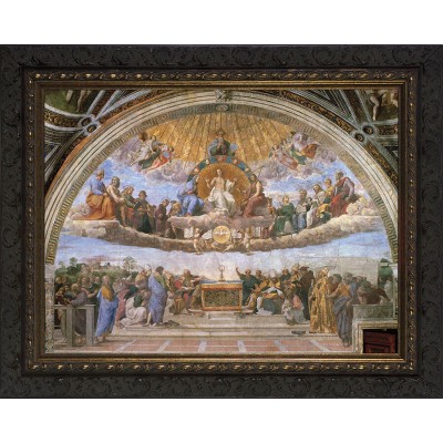 Disputation of the Holy Eucharist Canvas - Ornate Dark Framed Art - - NWC-766-7 Disputation of the Holy Eucharist Canvas - Ornate Dark Framed Art - - NWC-766-7