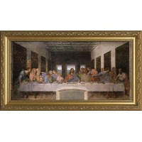 Last Supper by Da Vinci Church-Sized Framed Canvas Art Last Supper by Da Vinci Church-Sized Framed Canvas Art