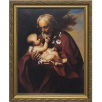 Saint Joseph (Older) Church-Sized Framed Canvas Art Saint Joseph (Older) Church-Sized Framed Canvas Art