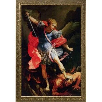 St. Michael the Archangel Church-Sized Framed Canvas Art -  - NWC-189-5