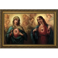 Sacred and Immaculate Hearts Church-Sized Framed Canvas Art Sacred and Immaculate Hearts Church-Sized Framed Canvas Art
