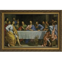 Last Supper by Champaigne Church-Sized Framed Canvas Art Last Supper by Champaigne Church-Sized Framed Canvas Art