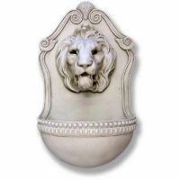 Aged Lion Wall Fountain 23in. Fiberglass Outdoor Wall Mount Statue
