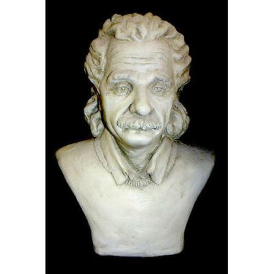 Albert Einstein Bust Small 9in. Fiberglass In/Outdoor Statue -  - T9368