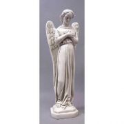Angel Cari Cross Hands 21in. Fiberglass - Indoor/Outdoor Statue