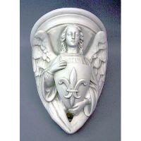 Angel With Fleur - De - Lis Shield - Fiberglass - Statue