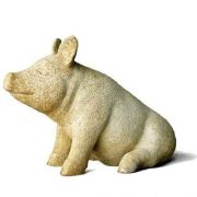 Barnyard Pig Fiber Stone Resin Indoor/Outdoor Garden Statue/Sculpture