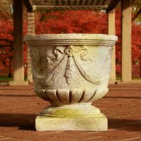 Bavarian Swag Urn - Fiber Stone Resin - Indoor/Outdoor Garden Statue