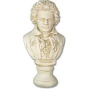 Beethoven Bust Small 12in. High - Fiberglass - Outdoor Statue