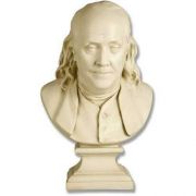 Benjamin Franklin Bust Houdon 23in. - Fiberglass - Outdoor Statue