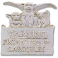 Beware Of Gargoyles 8in. - Fiberglass - Indoor/Outdoor Statue