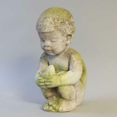 Boy w/A Bird - Fiber Stone Resin - Indoor/Outdoor Statue/Sculpture -  - FS8308