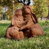 Hugging Bunnies - Fiber Stone Resin - Indoor/Outdoor Statue/Sculpture