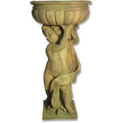Cherub Planter 46in. L Fiber Stone Resin Indoor/Outdoor Garden Statue -  - FSDS189L