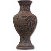 Cinnabar Vase 20 In. Fiberglass Indoor/Outdoor Statue/Sculpture