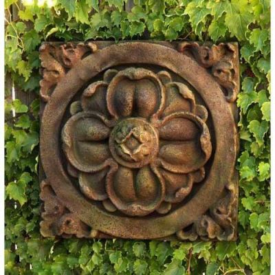 Clover Detail 18in. Fiber Stone Resin Indoor/Outdoor Garden Statue -  - FS7576