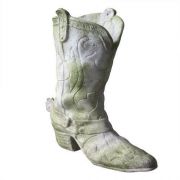 Cowboy Boot Small 9in. High - Fiber Stone Resin - Outdoor Statue