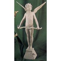 Cupid Vici w/Bow Large 24in. - Fiberglass Resin - Outdoor Statue