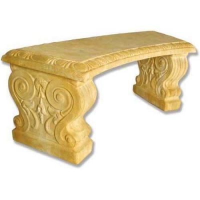 Curved Short Bench 17in. 42 W Fiber Stone Resin Indoor/Outdoor Statue -  - FS7565