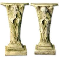 Devotion Angel Pedestal Set Of 2, 38in. High - Fiberglass - Statue