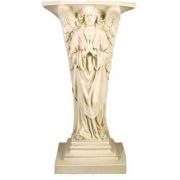 Devotion Angel Prayer Pedestal 38in. Fiberglass In/Outdoor Statue