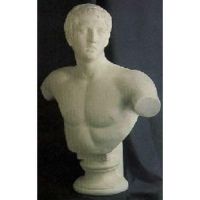 Discus Thrower Bust 32in. - Carrara Marble Indoor Statue