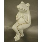 Drama Frog 8in. - Fiberglass Resin - Indoor/Outdoor Statue/Sculpture