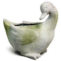 Duck Planter Fiber Stone Resin Indoor/Outdoor Garden Statue/Sculpture