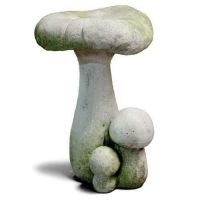 Enchanted Mushroom Wide Fiber Stone Resin Indoor/Outdoor Garden Statue