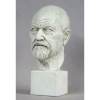 Freud Head On Block 14in. - Fiberglass - Indoor/Outdoor Statue