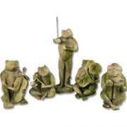 Frog Jazz Follies Set - Fiber Stone Resin - Indoor/Outdoor Statue