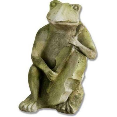 Frog Singing Jazz - Bass 15in. - Fiber Stone Resin - Outdoor Statue -  - FS949