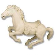 Galloping Hobby Horse 41in. Wide - Fiberglass Resin - Outdoor Statue