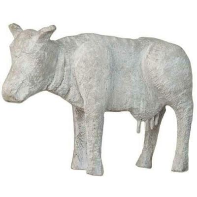 Garden Cow 16in. - Fiber Stone Resin - Indoor/Outdoor Garden Statue -  - FS8178