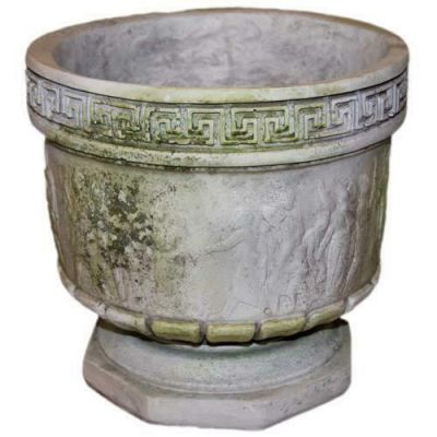 Greek Relief Pot - Fiber Stone Resin - Indoor/Outdoor Garden Statue -  - FS60265