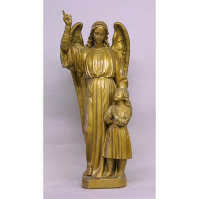 Guardian Angel & Child 26in. - Fiberglass Resin - Outdoor Statue -  - F6823