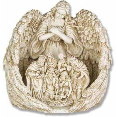 Guardian Angel Nativity 20in. Fiberglass Resin Indoor/Outdoor Statue -  - HF7262