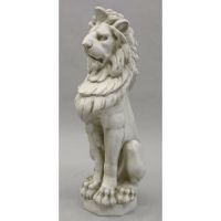 Guardian Lion 31in. - Fiberglass - Indoor/Outdoor Garden Statue